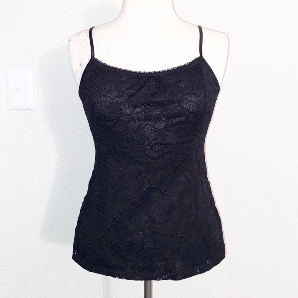 Black lace and satin cami- like new